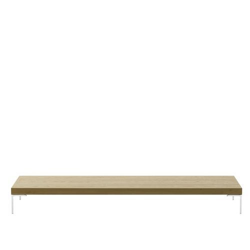 Tavolino basso contemporaneo - CHARLES - B&B Italia - in legno / con supporto in metallo / rettangolare