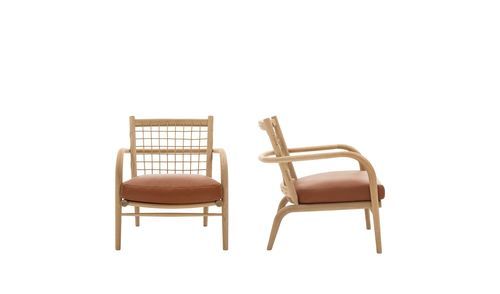Poltrona contemporanea - Alvar - B&B Italia - in sughero / in rovere / in pelle