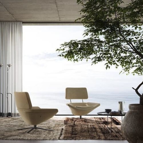 Poltrona contemporanea - METROPOLITAN - B&B Italia - in tessuto / in alluminio / imbottita