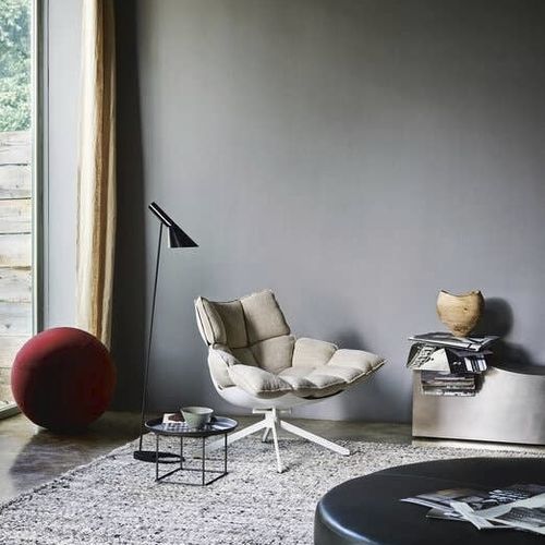 Chauffeuse contemporanea - HUSK - B&B Italia - in tessuto / in pelle / in acciaio