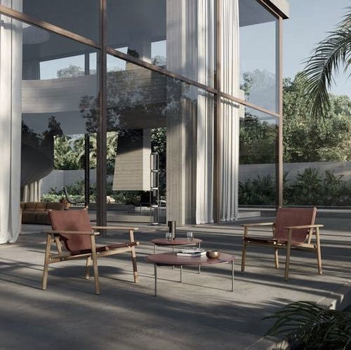 Poltrona contemporanea - CORDOBA - B&B Italia - in tessuto / in legno massiccio / in teak