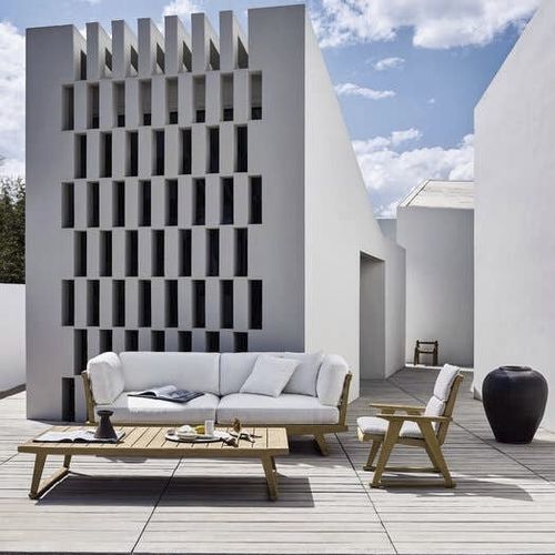 Tavolino basso contemporaneo - GIO - B&B Italia - in teak / in legno massiccio / con supporto in legno massiccio