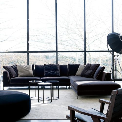 Divano modulare - Ray - B&B Italia - contemporaneo / in tessuto / in pelle