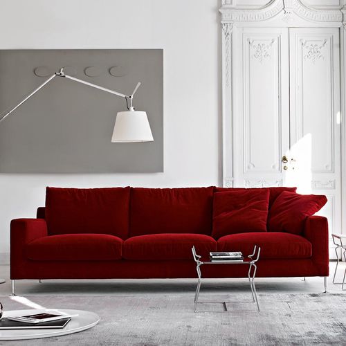 Divano contemporaneo - Harry - B&B Italia - in tessuto / in pelle / con braccioli