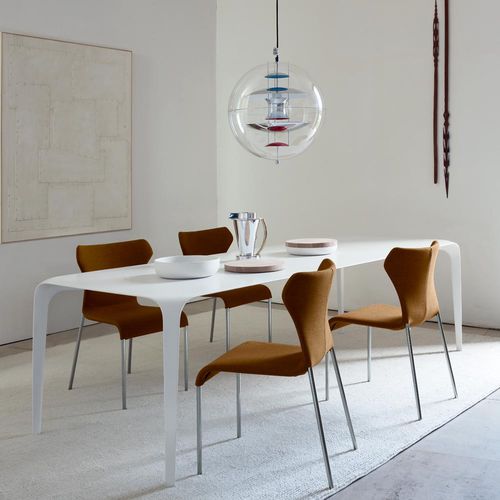 Tavolo da pranzo contemporaneo - Link - B&B Italia - in Cristalplant® / con supporto in metallo / rettangolare