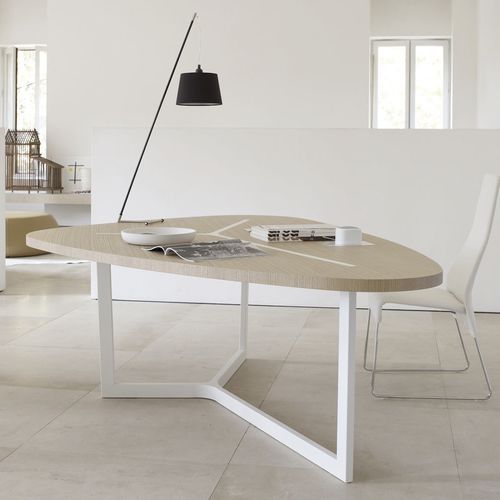 Tavolo contemporaneo - Seven - B&B Italia - in MDF / in fibra di legno / con supporto in acciaio verniciato