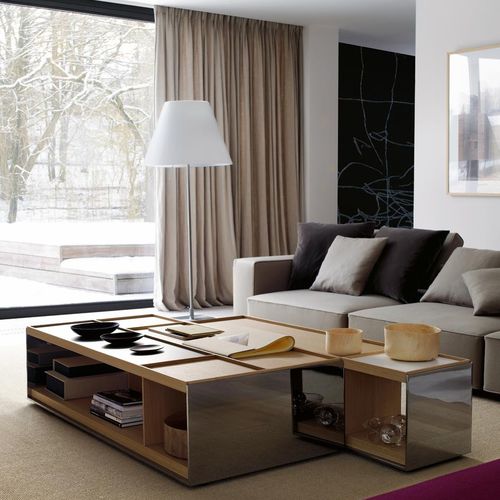 Tavolino basso contemporaneo - Surface - B&B Italia - in legno / in MDF / in lamiera d'acciaio