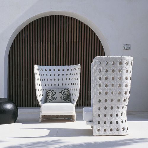 Poltrona contemporanea - Canasta - B&B Italia - in tessuto / in acciaio verniciato / in alluminio verniciato