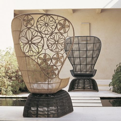 Poltrona design originale - Crinoline - B&B Italia - in tessuto / in alluminio / in polietilene