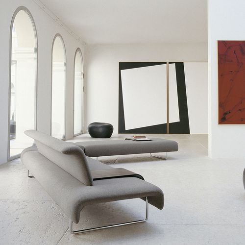 Divanetto imbottito modulare - Cloud - B&B Italia - contemporaneo / in tessuto / in pelle