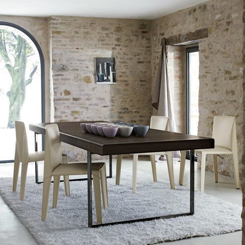 Tavolo contemporaneo - ATHOS '12 - B&B Italia - impiallacciato in legno / con supporto in acciaio / rettangolare