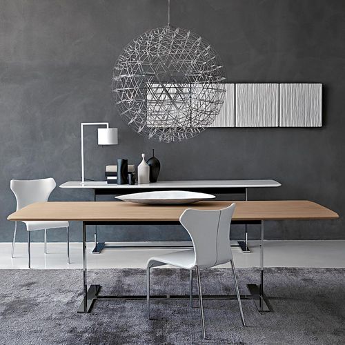 Tavolo contemporaneo - Eileen - B&B Italia - in MDF / impiallacciato in legno / in marmo