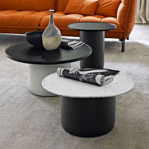 Tavolo d'appoggio contemporaneo - Button - B&B Italia - in marmo / con supporto in acciaio / con base in polietilene
