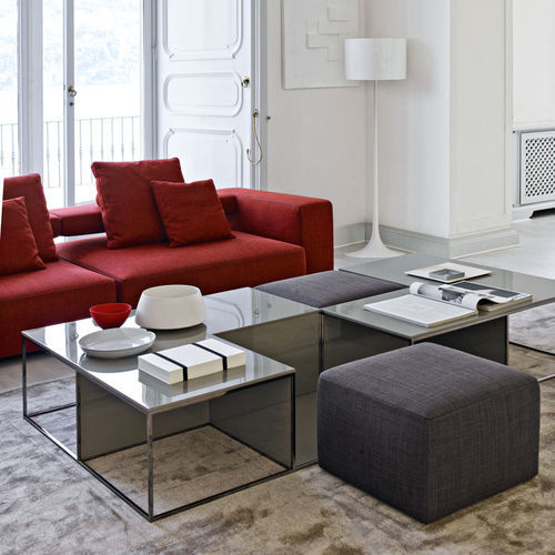 Tavolino basso contemporaneo - Area - B&B Italia - in MDF / in acciaio verniciato / con base in poliuretano