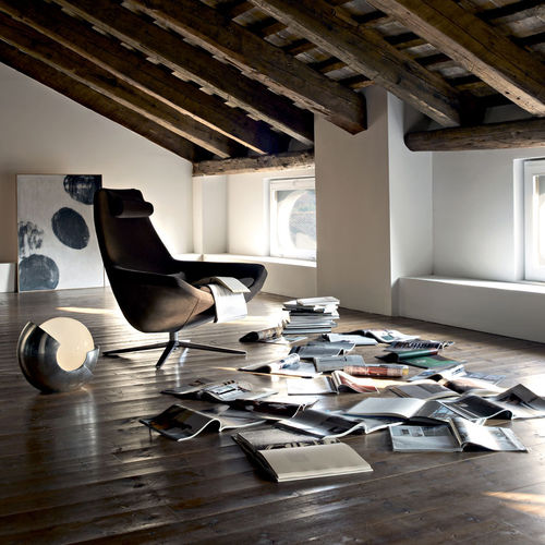 Poltrona contemporanea - Metropolitan - B&B Italia - in tessuto / in pelle / in alluminio