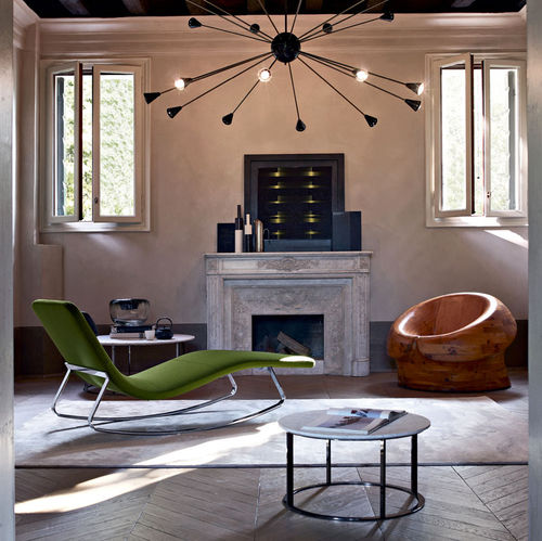 Chaise longue contemporanea - Landscape - B&B Italia - in tessuto / in pelle / in acciaio