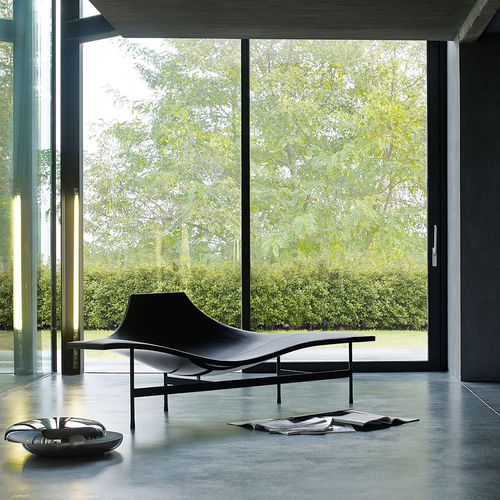 Chaise longue contemporanea - Terminal 1 - B&B Italia - in pelle / in acciaio / con 4 gambe