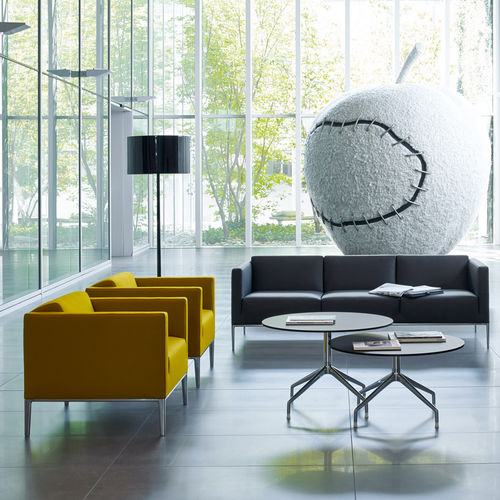 Poltrona contemporanea - Jean - B&B Italia - in tessuto / in pelle / in acciaio