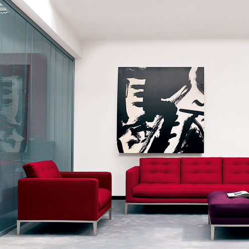 Poltrona contemporanea - AC LOUNGE - B&B Italia - in tessuto / in pelle / in acciaio