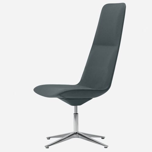 Sedia da conferenza da interno - SLIM HIGH 4 / 812  - ALIAS - in tessuto / in pelle / con supporto in ghisa di alluminio