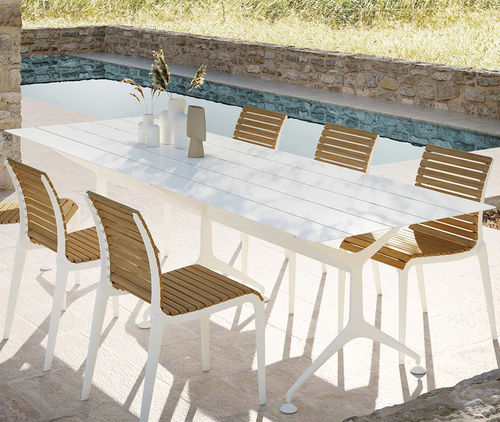 Tavolo contemporaneo - FRAMETABLE / F01_295_O - ALIAS - in alluminio estruso / con supporto in ghisa di alluminio / rettangolare