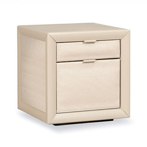 Comodino contemporaneo - JERRY - Giorgio Armani Casa - in pelle / in noce / quadrato