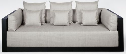 Divano contemporaneo - SYDNEY - Giorgio Armani Casa - nero / in rovere / 3 posti
