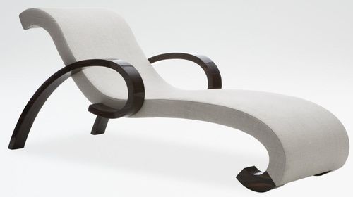 Chaise longue contemporanea - BORROMINI - Giorgio Armani Casa - in tessuto / in legno / bianca