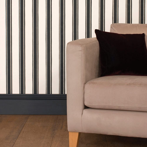 Carta da parati classica - BLOCK PRINT STRIPE - Farrow & Ball - a righe / aspetto tessuto / bianca