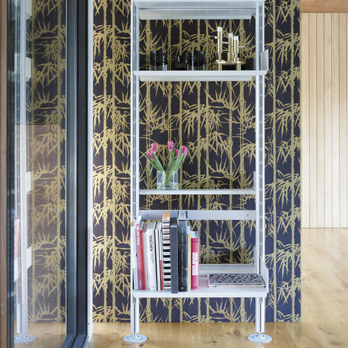 Carta da parati contemporanea - BAMBOO - Farrow & Ball - con motivi naturali / aspetto metallico / rosa
