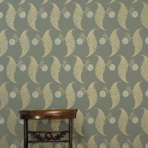 Carta da parati contemporanea - ROSSLYN series - Farrow & Ball - con motivi geometrici / verde / marrone