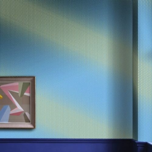 Carta da parati contemporanea - DOT series - Farrow & Ball - con motivi geometrici / rossa / verde
