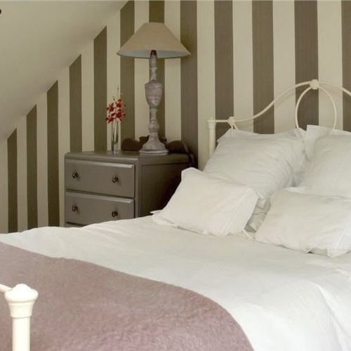 Carta da parati classica - BROAD STRIPE - Farrow & Ball - a righe / aspetto tessuto / gialla