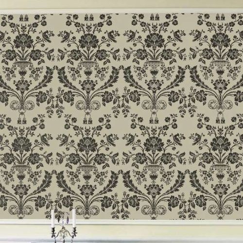 Carta da parati contemporanea - ST ANTOINE - Farrow & Ball - damasco / blu / verde