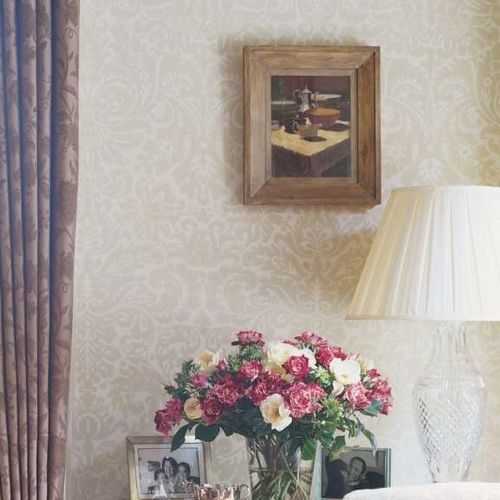 Carta da parati contemporanea - SILVERGATE - Farrow & Ball - damascato / gialla / blu