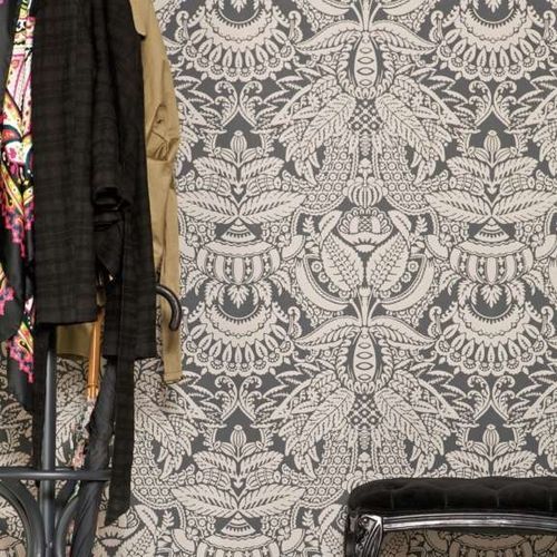 Carta da parati contemporanea - ORANGERIE - Farrow & Ball - damascato / rossa / marrone