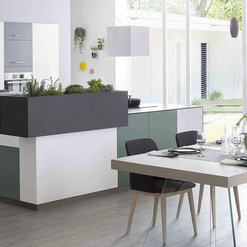 Cucina contemporanea - AMBIANCE AROMATIQUE - Mobalpa - in ardesia / in quarzo / a U