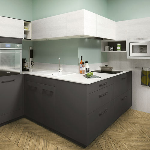 Cucina contemporanea - AMBIANCE CITADINE - Mobalpa - impiallacciata in legno / in rovere / con impugnature