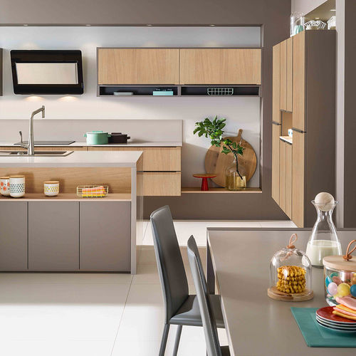 Cucina contemporanea - AMBIANCE LOFT - Mobalpa - impiallacciata in legno / in rovere / in Corian®
