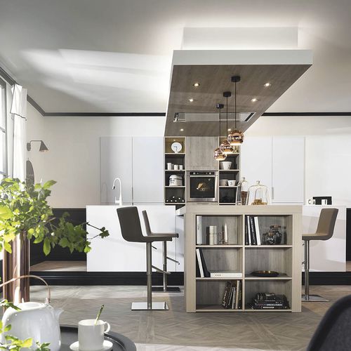 Cucina contemporanea - AMBIANCE PARISIENNE - Mobalpa - impiallacciata in legno / in rovere / in legno laccato