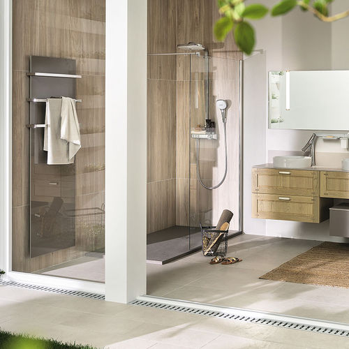 Bagno contemporaneo - AMBIANCE VÉGÉTALE - Mobalpa - in rovere sbiancato / in Corian®