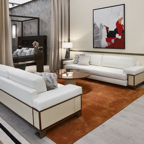 Tavolino basso contemporaneo - BUCI - HUGUES CHEVALIER - in legno con vernice di protezione / in pelle / in marmo