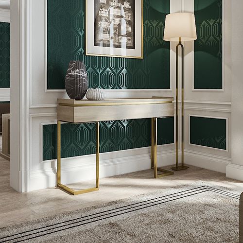 Consolle contemporanea - PRINCETON  - HUGUES CHEVALIER - in legno con vernice di protezione / in metallo / rettangolare
