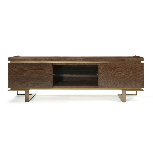 Mobile porta TV contemporaneo - PRINCETON - HUGUES CHEVALIER - lowboard / in legno / in vetro