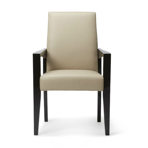 Sedia da pranzo contemporanea - YING - HUGUES CHEVALIER - da interno / in pelle / con supporto in legno