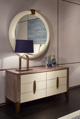 Cassettone contemporaneo - VENDÔME - HUGUES CHEVALIER - in rovere / in metallo / in pelle