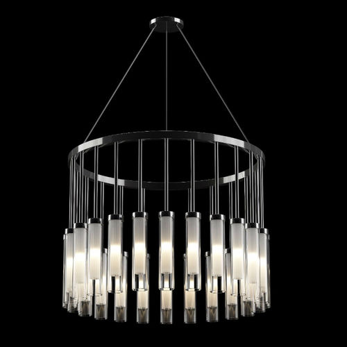 Lampadario contemporaneo - UP & DOWN - HUGUES CHEVALIER - in vetro / in metallo / LED