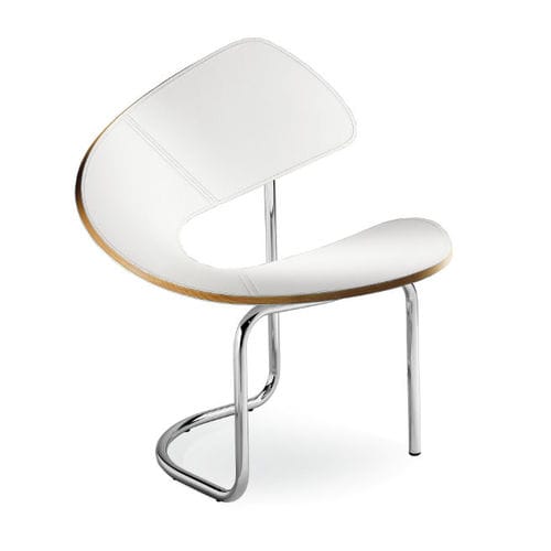 Sedia design originale - WING - Airnova - da interno / in pelle / con supporto in metallo
