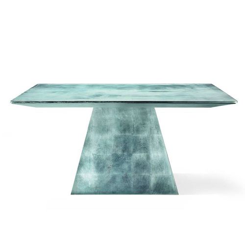 Tavolo contemporaneo - HALLEY - Q - Airnova - in vetro / in marmo / in Corian®