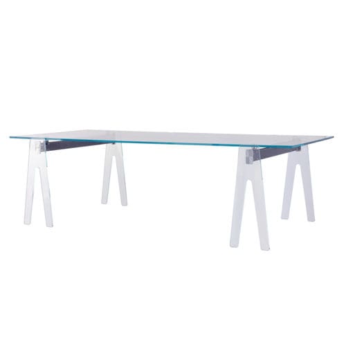 Tavolo da pranzo contemporaneo - CLAMP - Airnova - in vetro / rettangolare / per uso residenziale